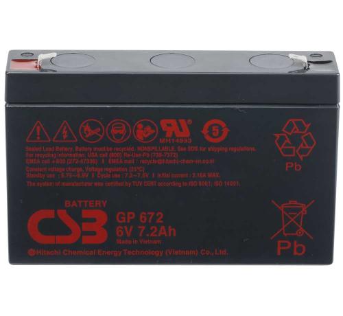 Artikelbild des Artikels “CSB Battery GP672F2 6V 7,2AH Blei-Akku (AGM) “
