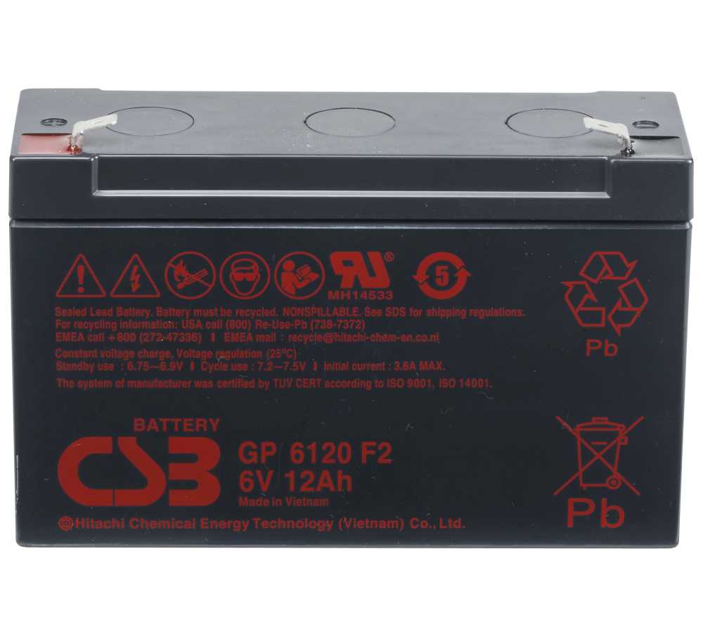 Artikelbild 1 des Artikels “CSB Battery GP6120F2 6V 12AH Blei-Akku (AGM) “