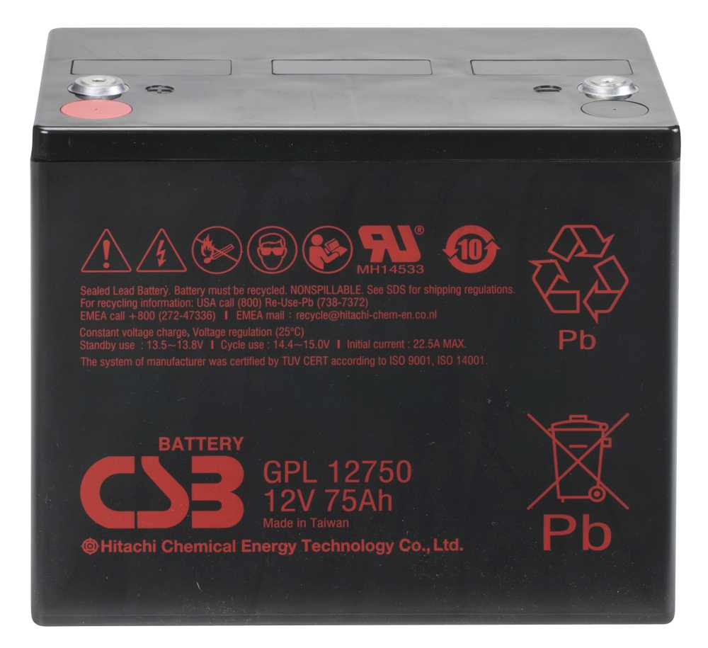Artikelbild 1 des Artikels “CSB Battery GPL12750 12V 75AH Blei-Akku (AGM), Longlife “
