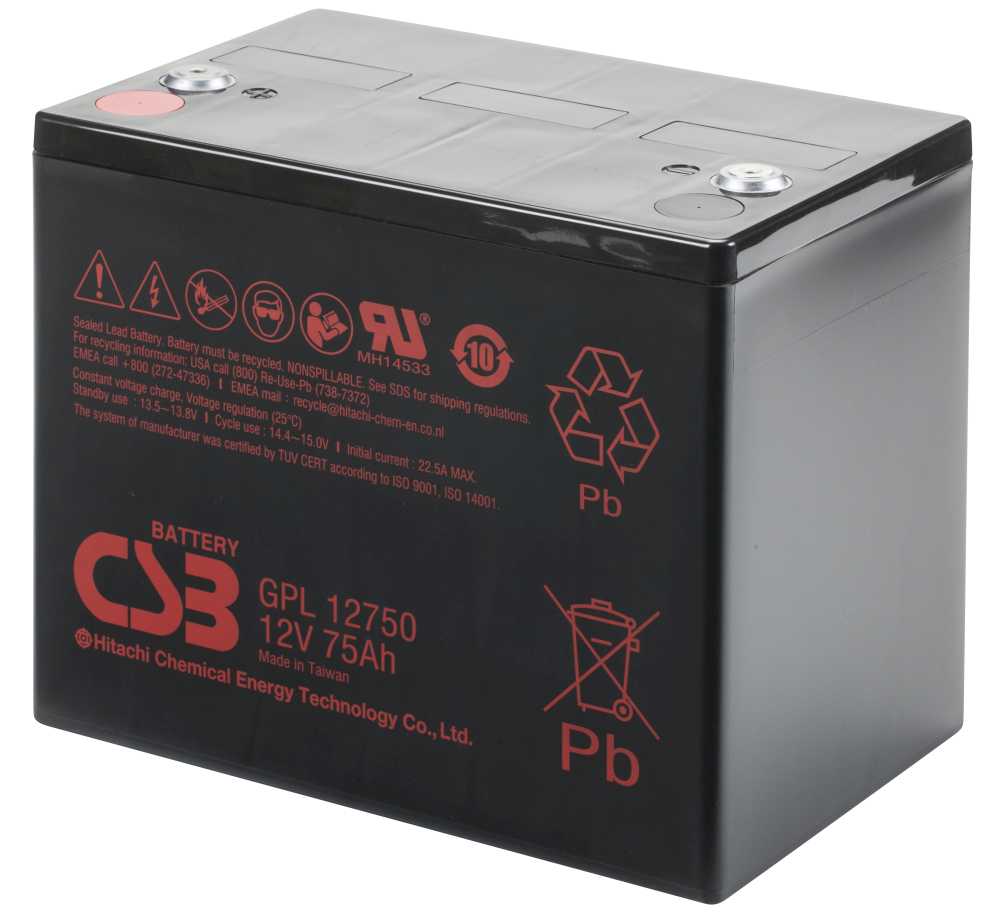 Artikelbild 2 des Artikels “CSB Battery GPL12750 12V 75AH Blei-Akku (AGM), Longlife “