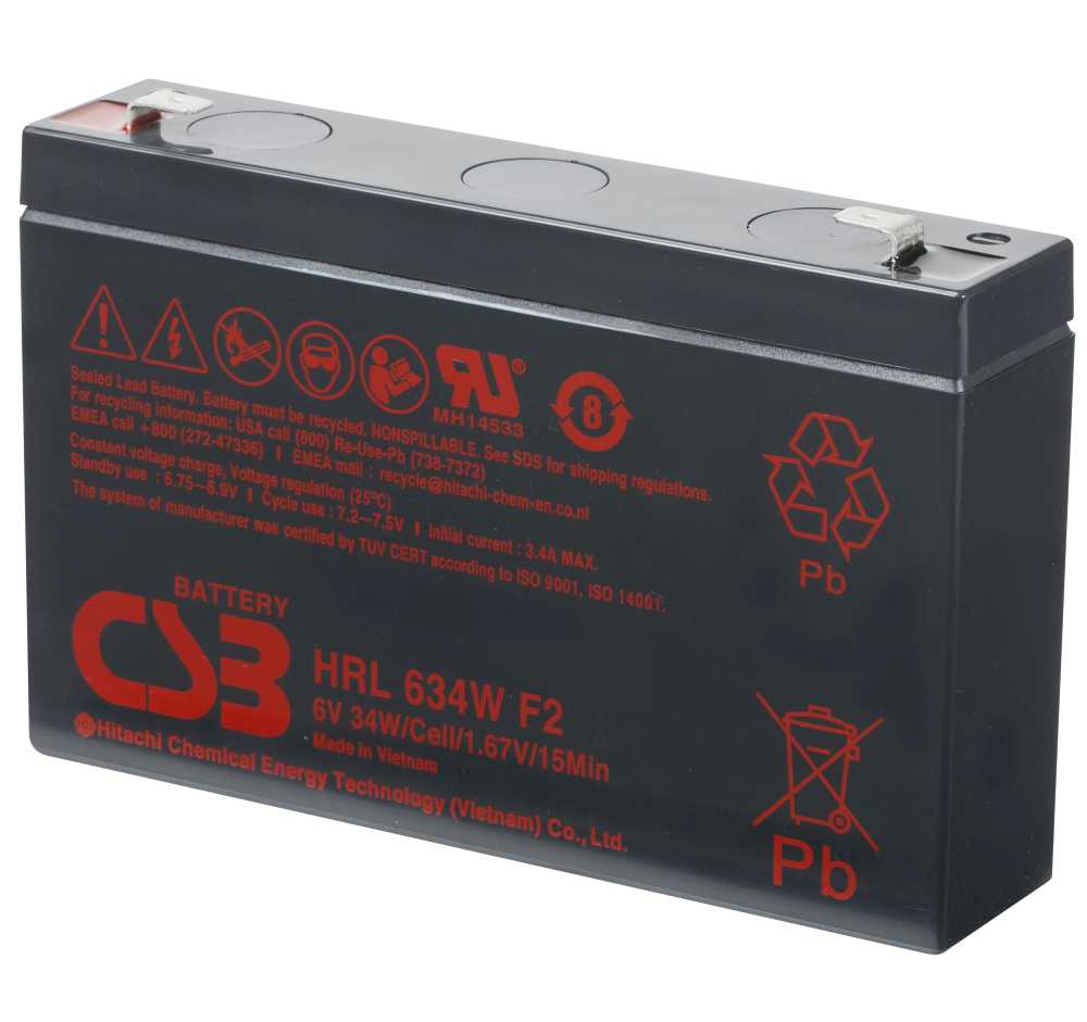 Artikelbild 2 des Artikels “CSB Battery HRL634WF2 6V 9AH Blei-Akku (AGM) “
